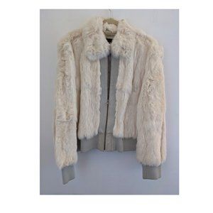 Vintage Natural White Rabbit Fur Coat